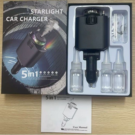 Multifunctional Purple Light Car Phone Charger