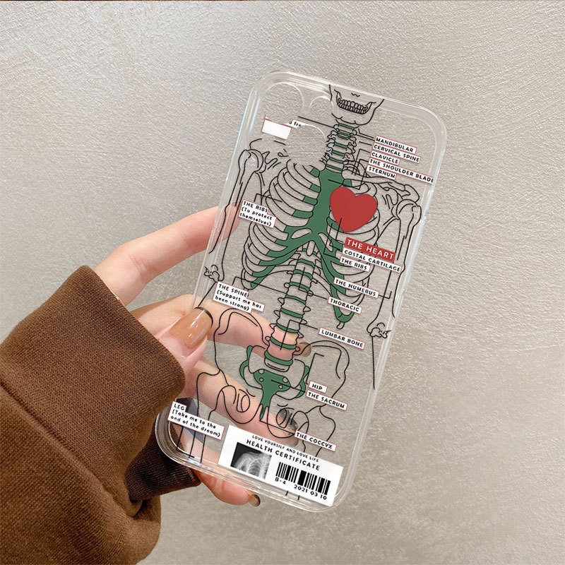 Skull Transparent All-inclusive Soft Case Protective Cover Phone Case