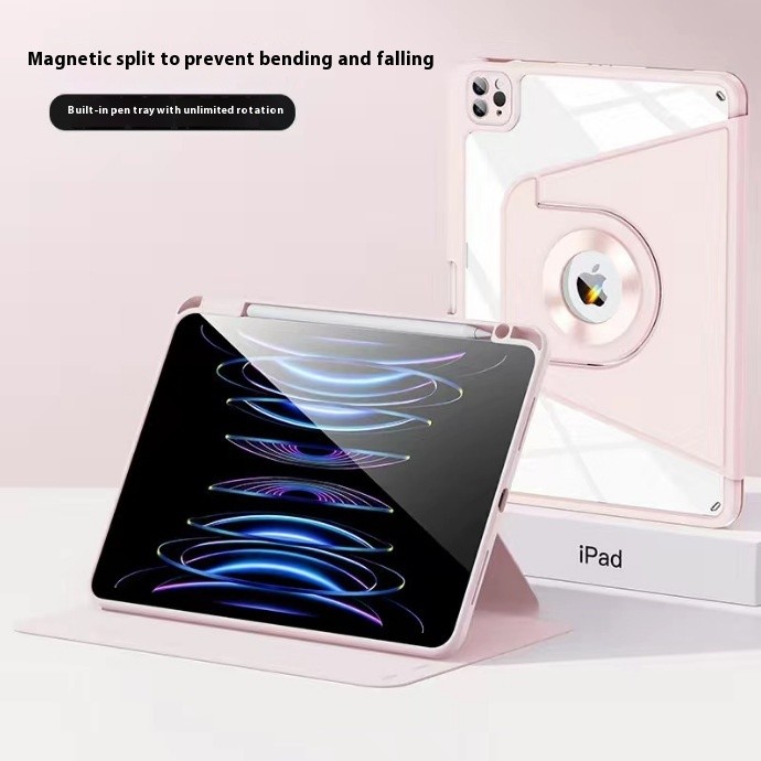 Magnetic Split Protective Shell With Pen Slot Rotatable Plane Housing