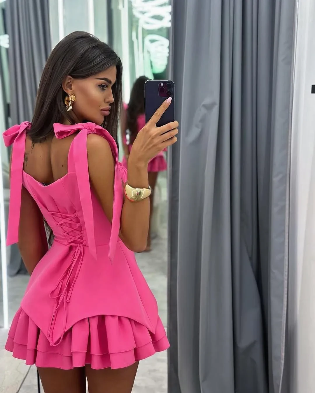 Pink Tie Strap Dress