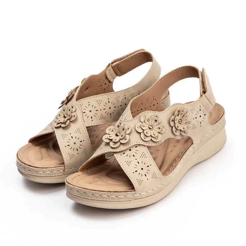 Sandals Women's Summer Flowers Casual Hollow