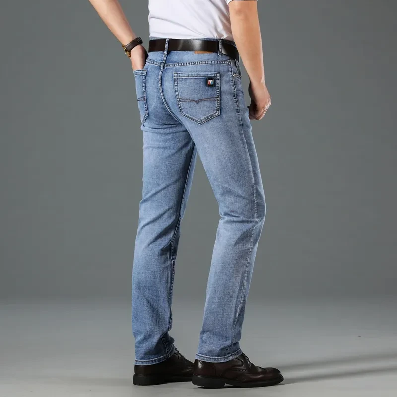 Mens Light Blue Straight Leg Jeans