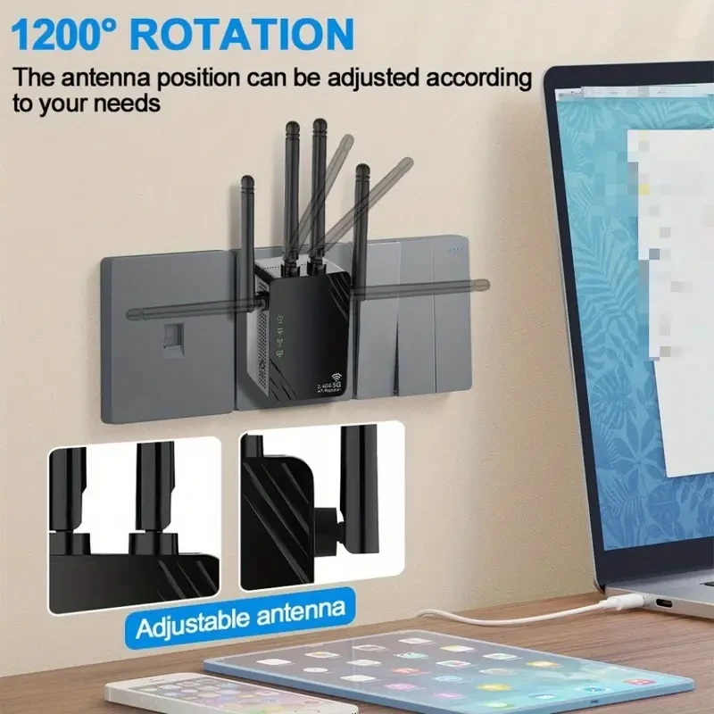 Dual Band WiFi Extender High-Speed Signal Booster