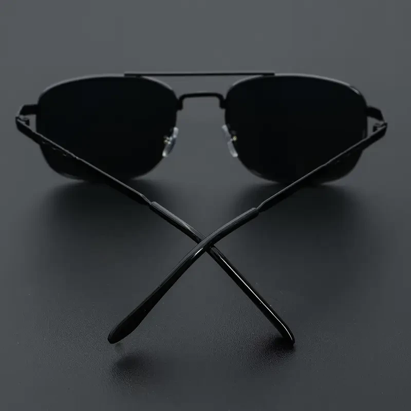 Men's Metal Square Double Beam Glasses - Elegant and Fashionable