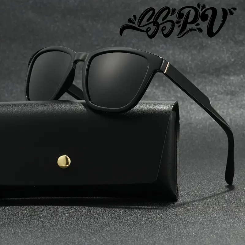 SSPV Unisex Black Square Polarized Fashion Glasse