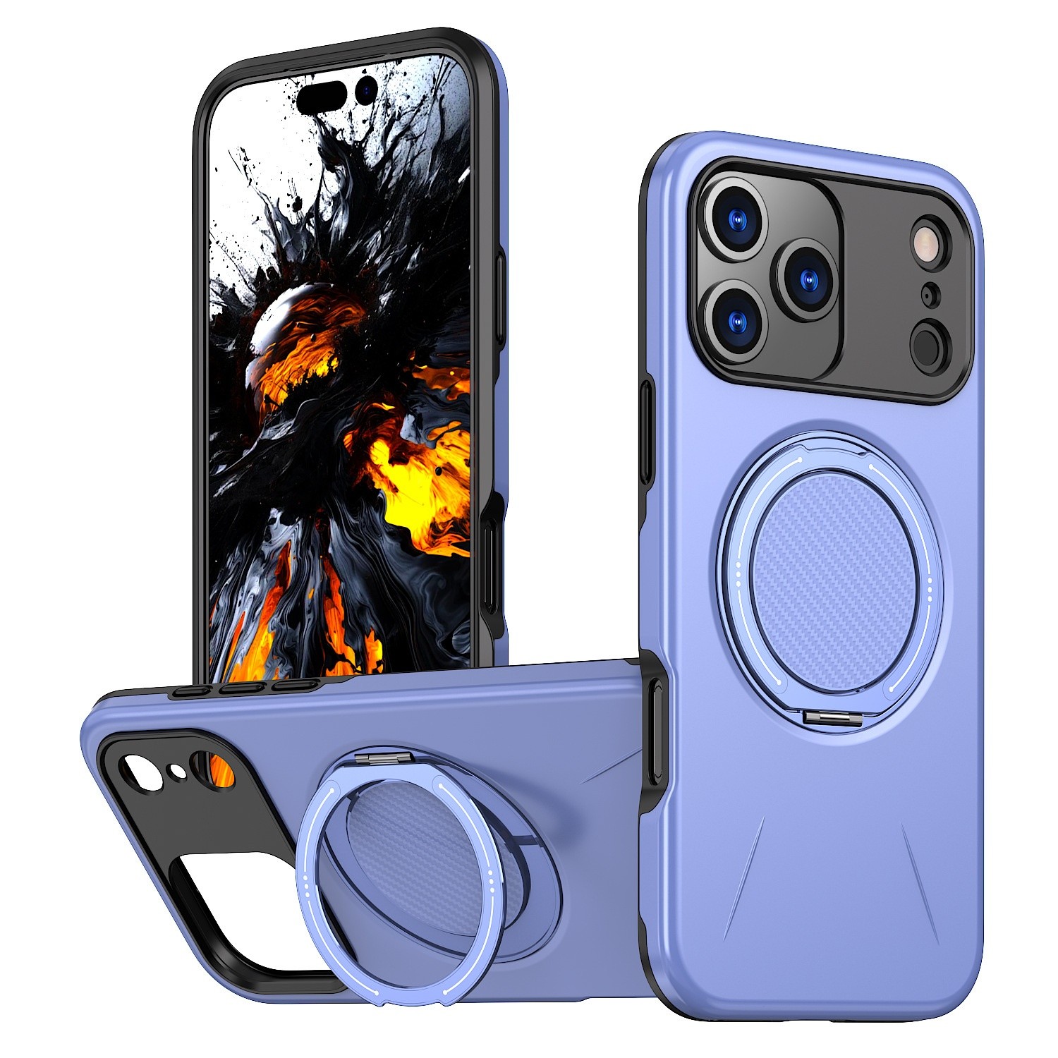 Suitable For 17Pro Phone Case Rotating Damping Magnetic Bracket Two-in-one