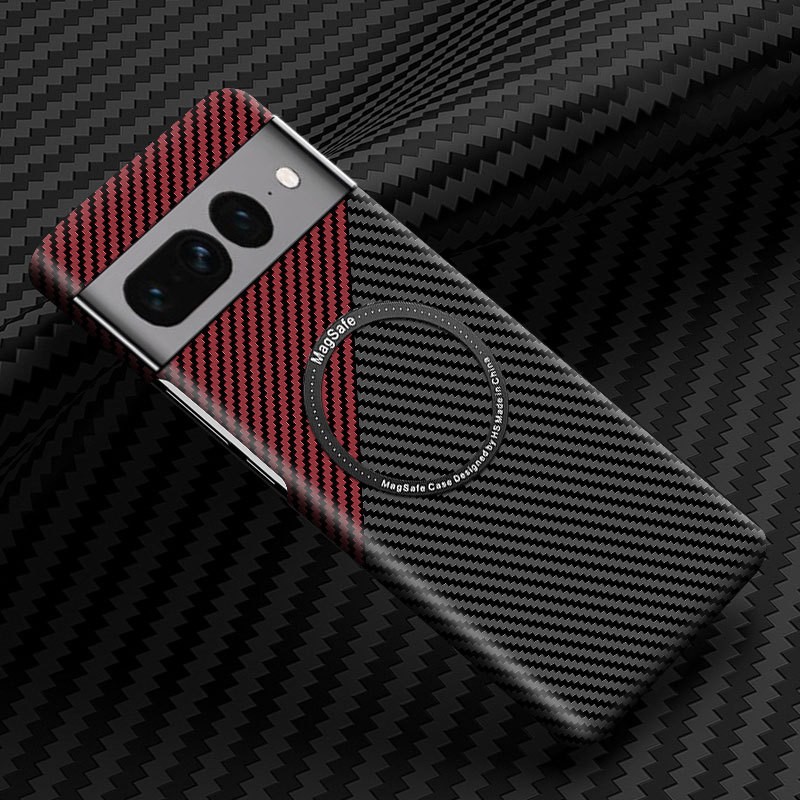Magnetic Phone Case Wireless Charger PC Carbon Fiber Pattern