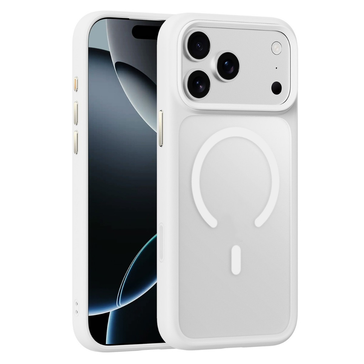 Applicable To 17ProMax Phone Case Skin Feeling Frosted Transparent Magnetic Drop-resistant Protective Cover
