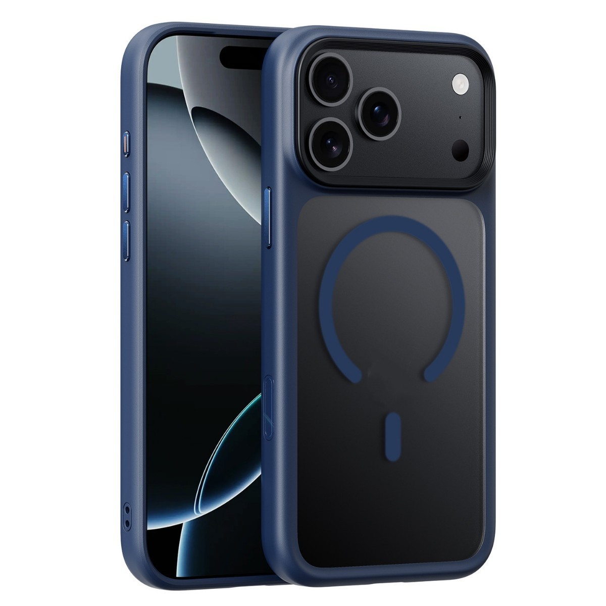 Applicable To 17ProMax Phone Case Skin Feeling Frosted Transparent Magnetic Drop-resistant Protective Cover