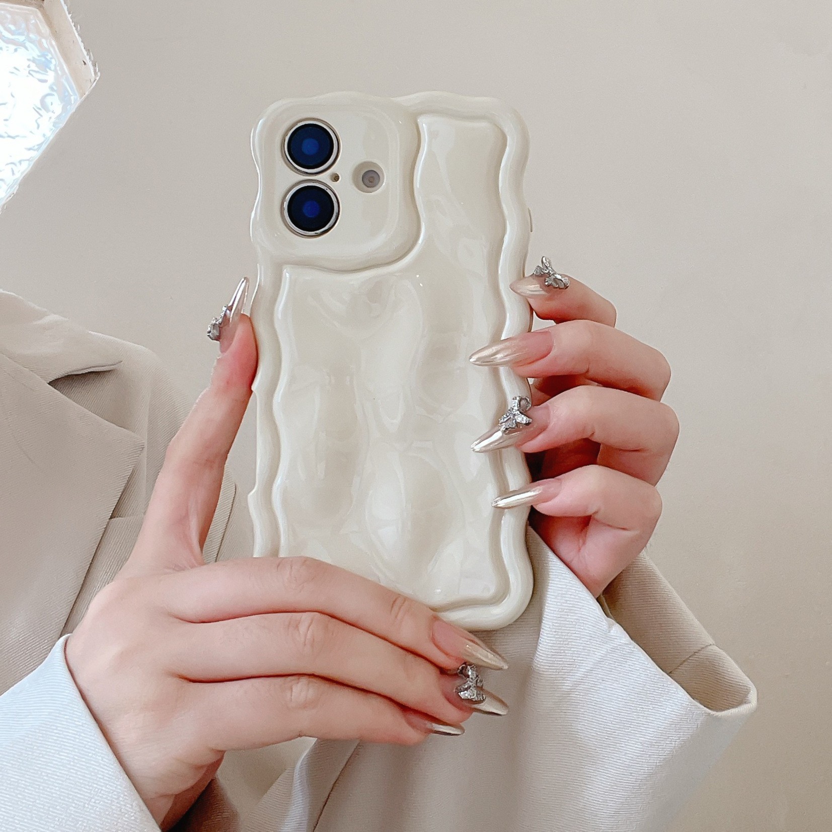 Ins Niche Water Ripple For 17pro Max Phone Case