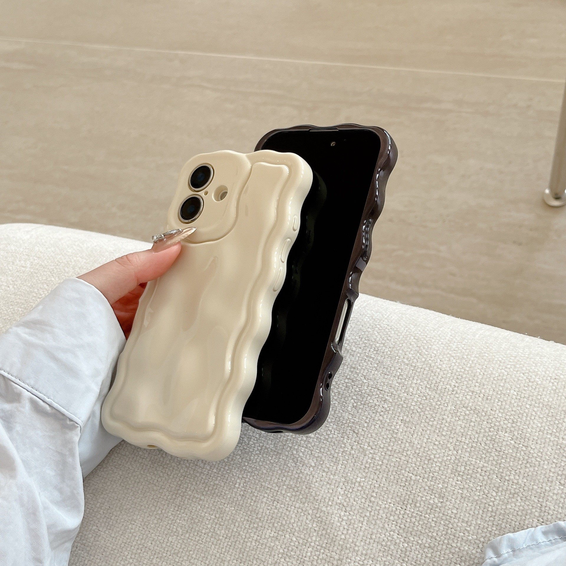 Ins Niche Water Ripple For 17pro Max Phone Case