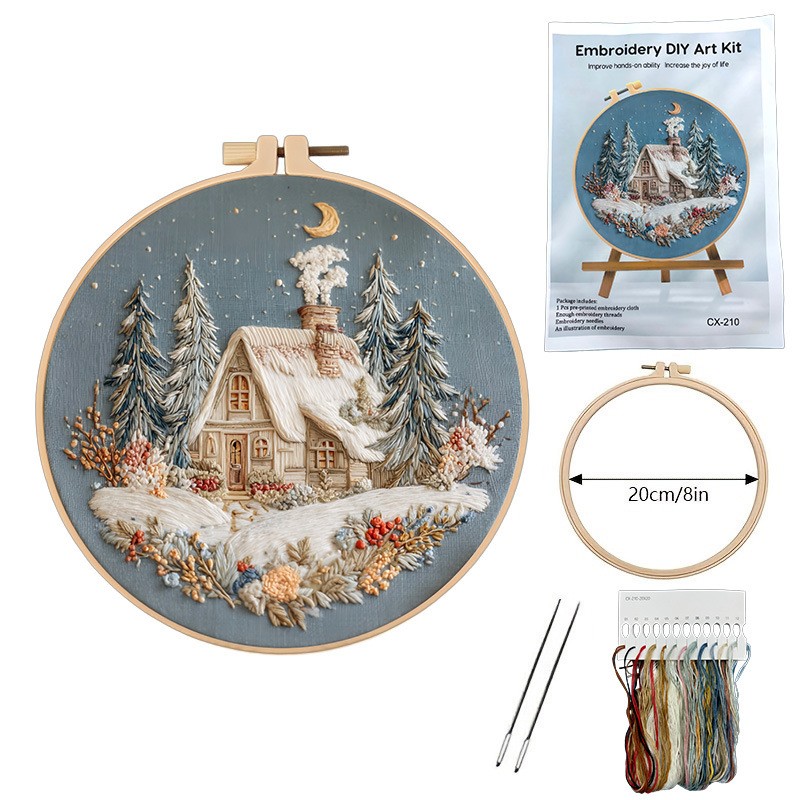 Blue Snow House Christmas Kit Material Package