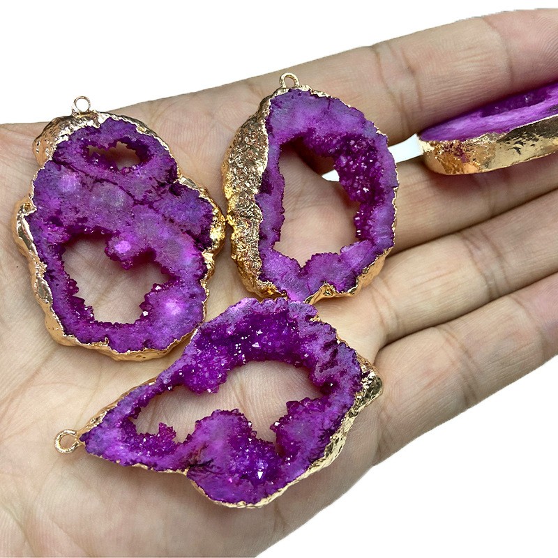 Rough Stone Ornament Irregular Accessories Slice Pendant