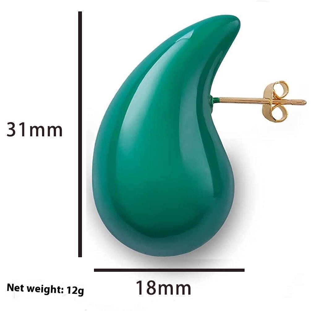 European And American Stainless Steel Hollow Affordable Luxury Style Water Drop Earrings Women