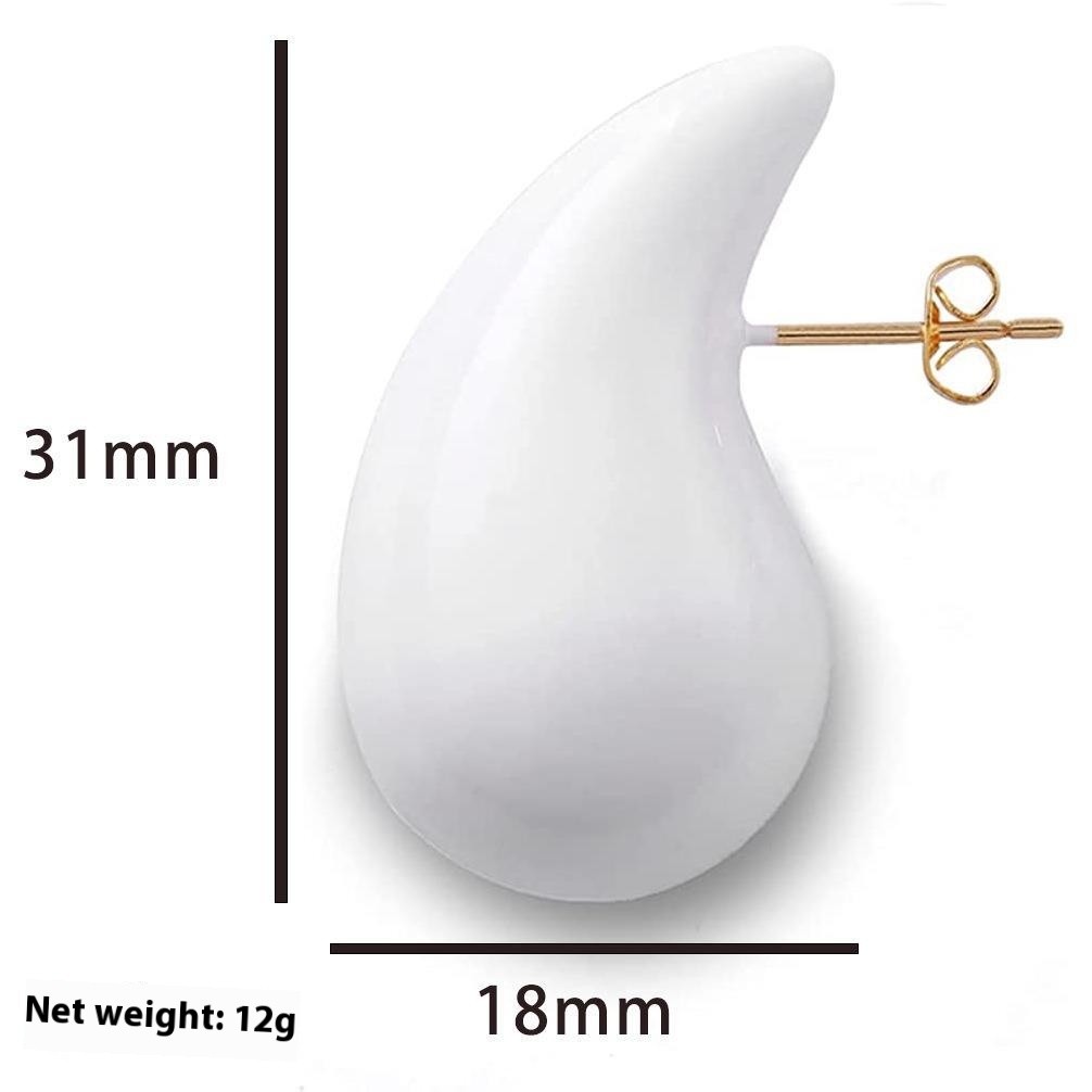 European And American Stainless Steel Hollow Affordable Luxury Style Water Drop Earrings Women