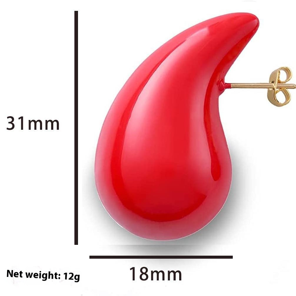 European And American Stainless Steel Hollow Affordable Luxury Style Water Drop Earrings Women