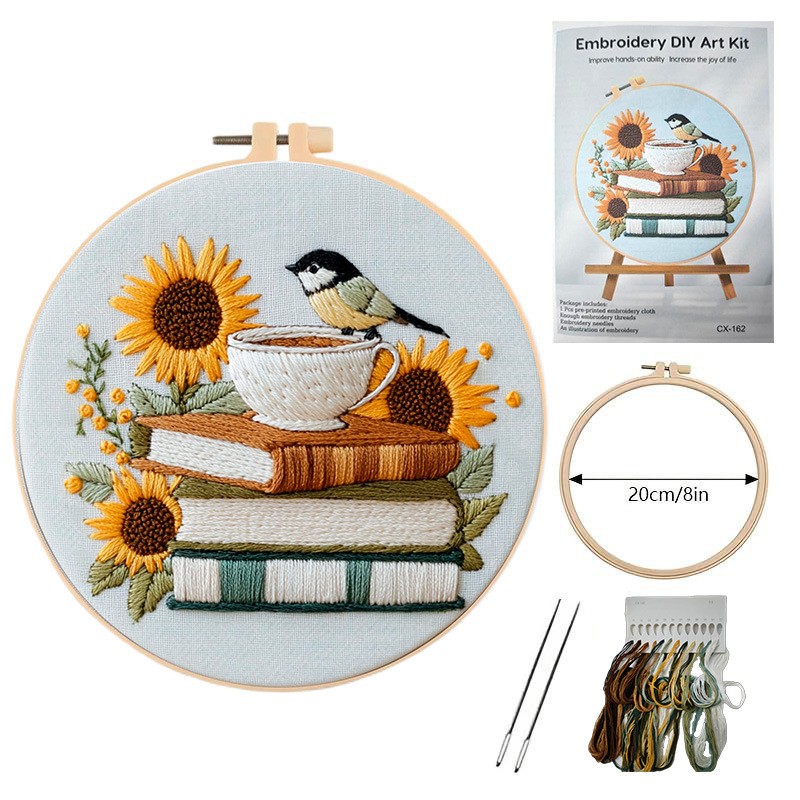 New Embroidery Bird Sunflower Series Material Package