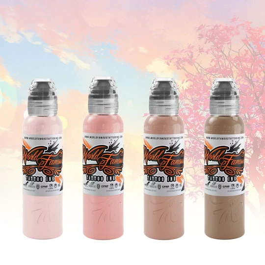 Maks Kornevs Pink Skintone Set- World Famous Tattoo Ink 1 oz