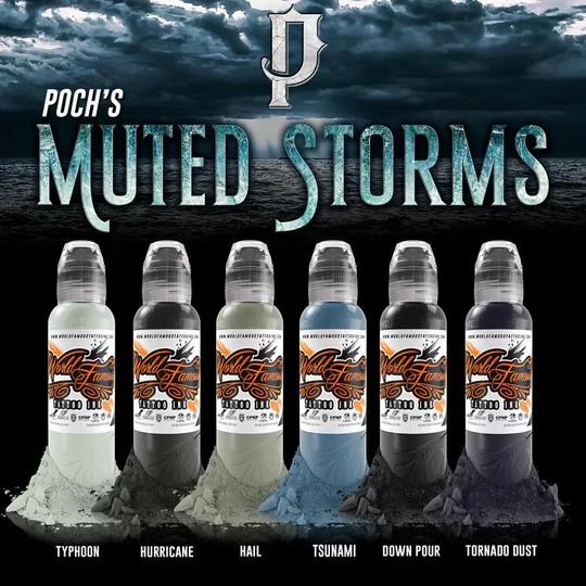 Pochs Muted Storms Set World Famous Tattoo Ink Pick Size