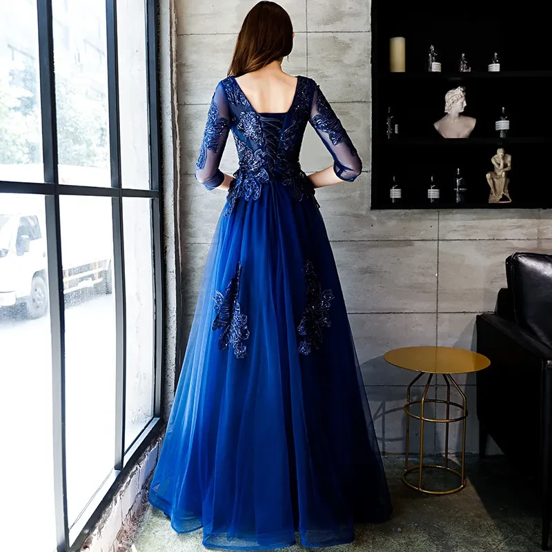 Blue Velour Dress