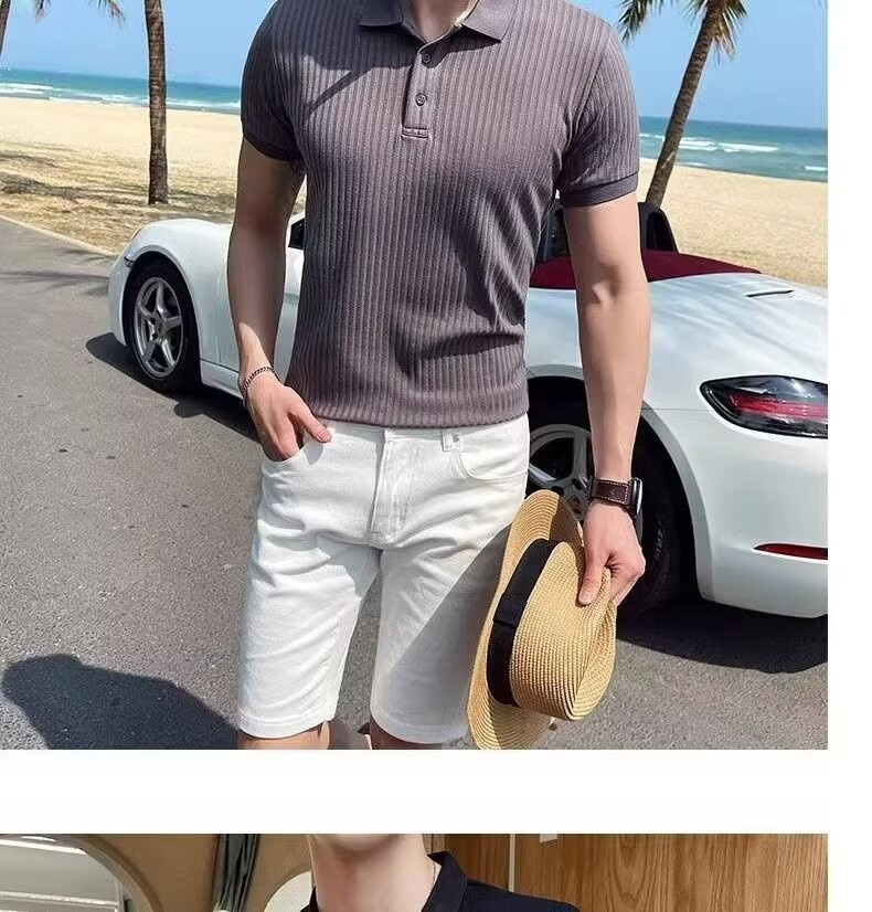 Summer Men's Lapel Casual Men's Top