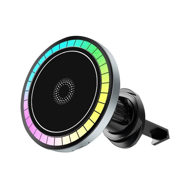 Vehicle-mounted Mobile Phone RGB Lamp Wireless Fast Charge Applicable To Car Navigator Bracket