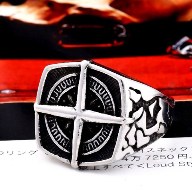 Men's Vintage Alloy Ring Silver Simple