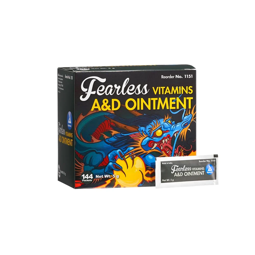 Fearless Vitamins A&D Ointment  Cosmetic Vaseline  5g Foil Pack  144 per Box