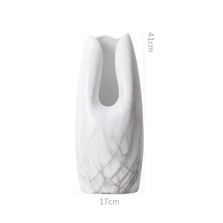Tall White Ceramic Planter