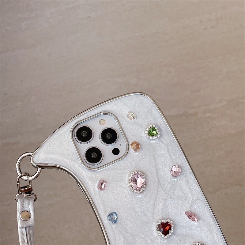 Ins Light Luxury Shining Diamond Gem Handbags Epoxy Phone Case