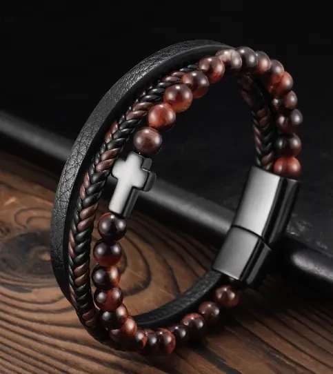 Engraved Tiger Eye Son Bracelet
