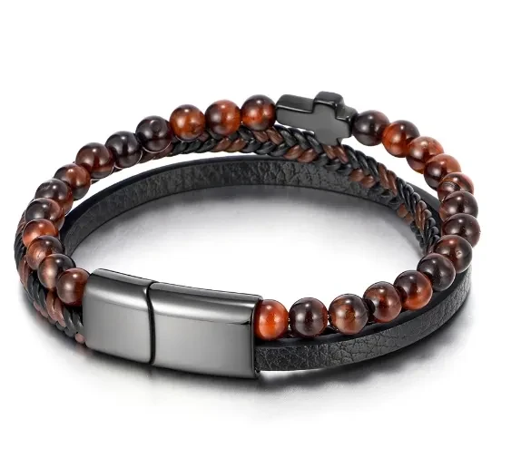 Engraved Tiger Eye Son Bracelet