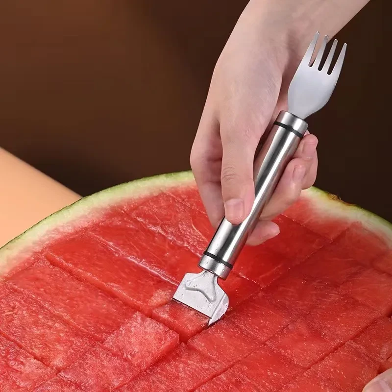 2-in-1 Stainless Steel Watermelon Fork Slicer
