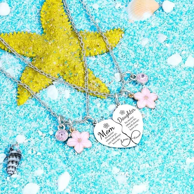 Mom & Daughter Matching Heart Keychain Set