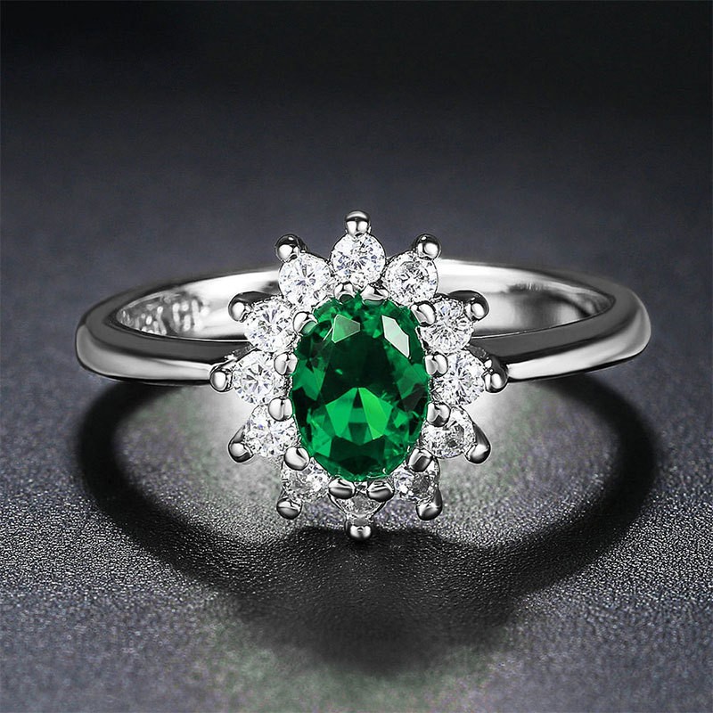 Blue Moissanite Women's Ring All-matching