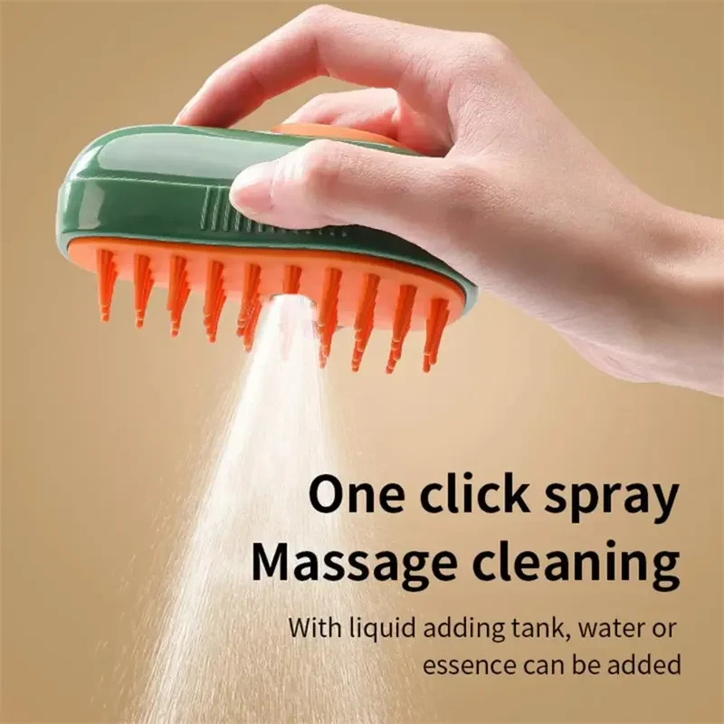 Steamy Cat Brush Cat Dog Grooming Comb Electric Self Cleaning Steam Cat Brush For Massage Avocado Shape Pet Spray Cat Grooming