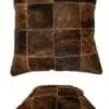 Cowhide Patchwork Cushion 40x40cm