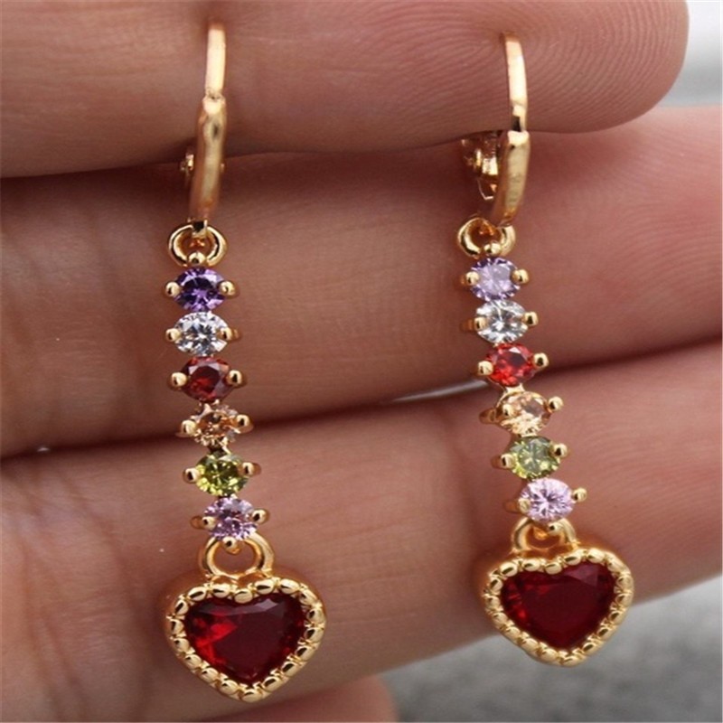 Women's Heart-shaped Fashion Colorful Earrings