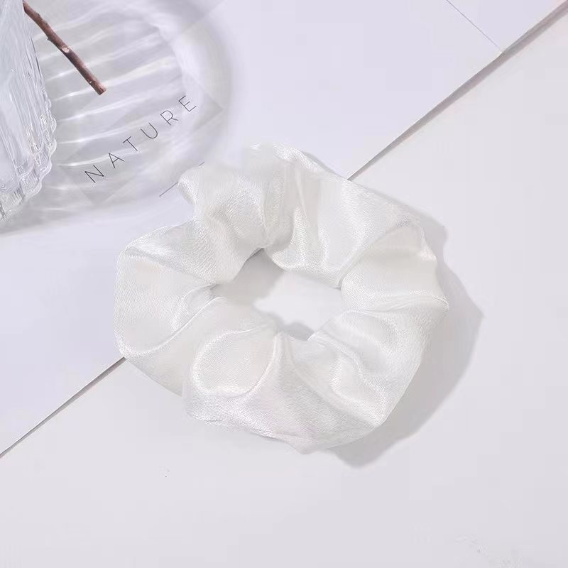 Solid Color Crystal Satin Large Intestine Hair Ring