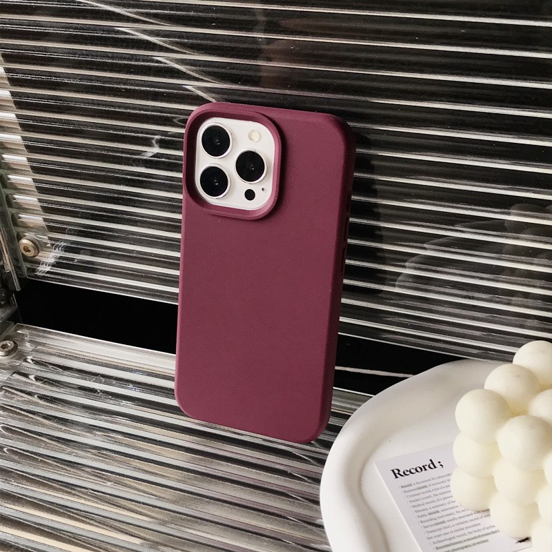 Solid Color Liquid Silicone Phone Case