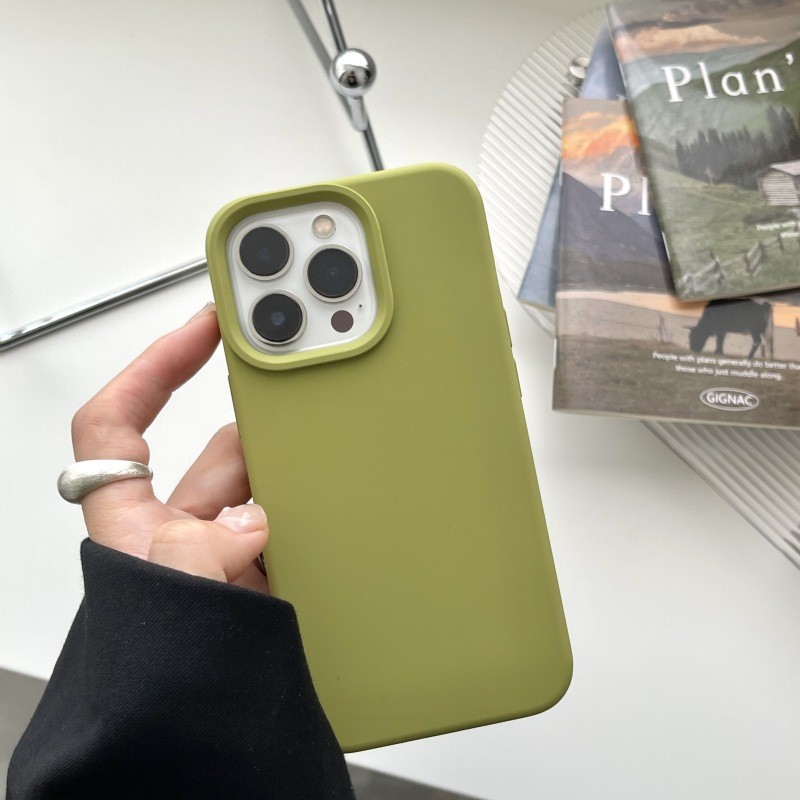 Solid Color Liquid Silicone Phone Case