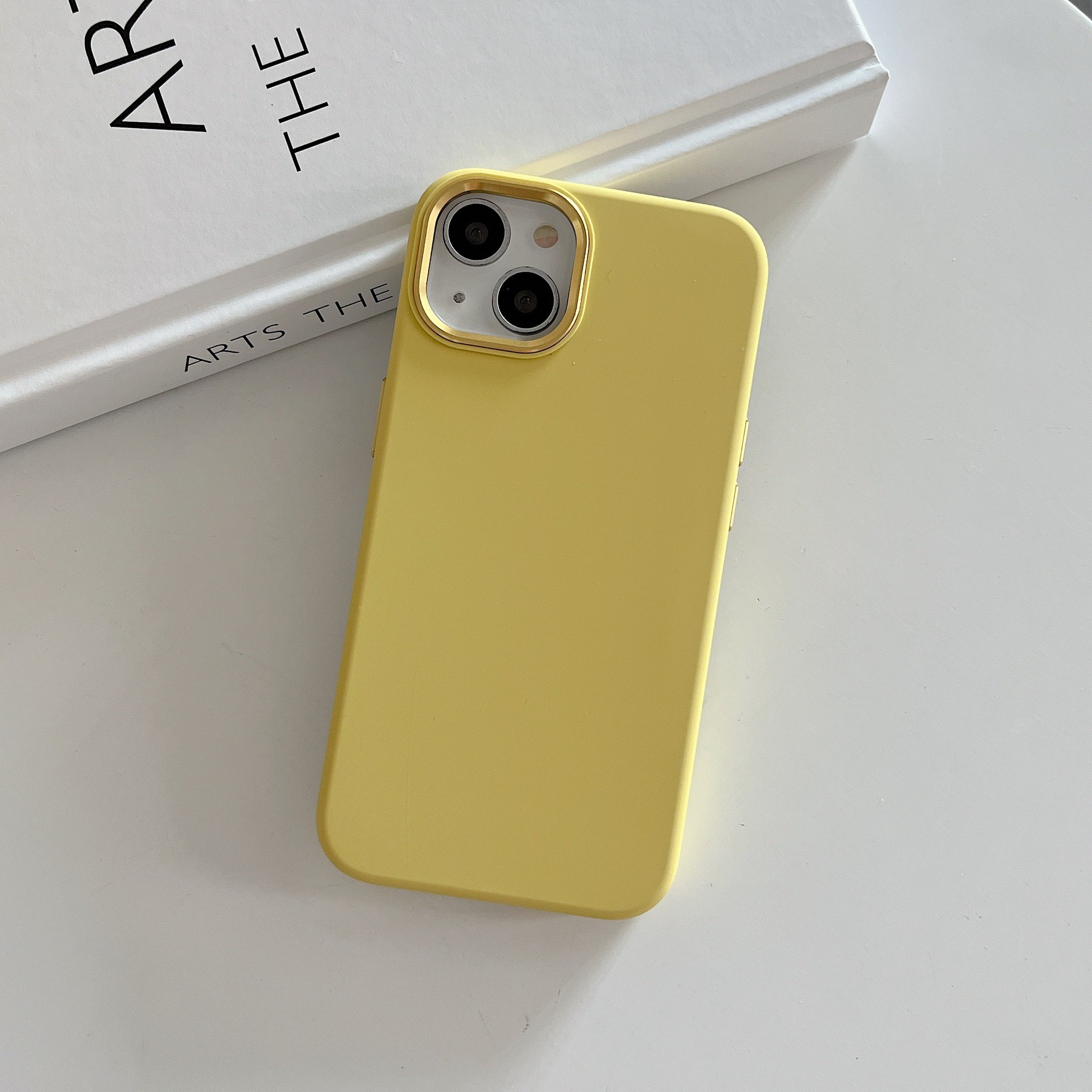 Full-cover Solid Color Liquid Silicone Metal Phone Case