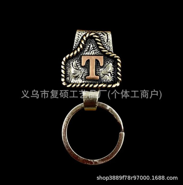 Handmade Cow Tag Belt Key Holder Metal