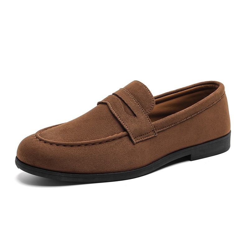 Square Toe Height Increasing Slip-on Loafers Men's Casual Shoes Platform