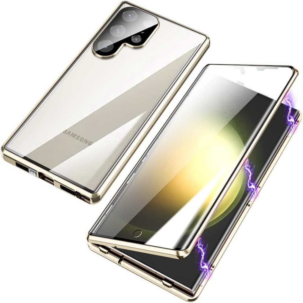 Magnetic King Phone Case Glossy Metal Magnetic HD Peep-proof Buckle Mirror Drop-resistant