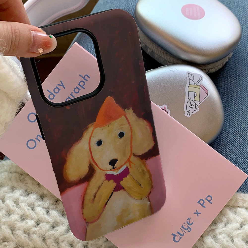 Puppy Reading Film Magnetic Two-in-one Phone Case