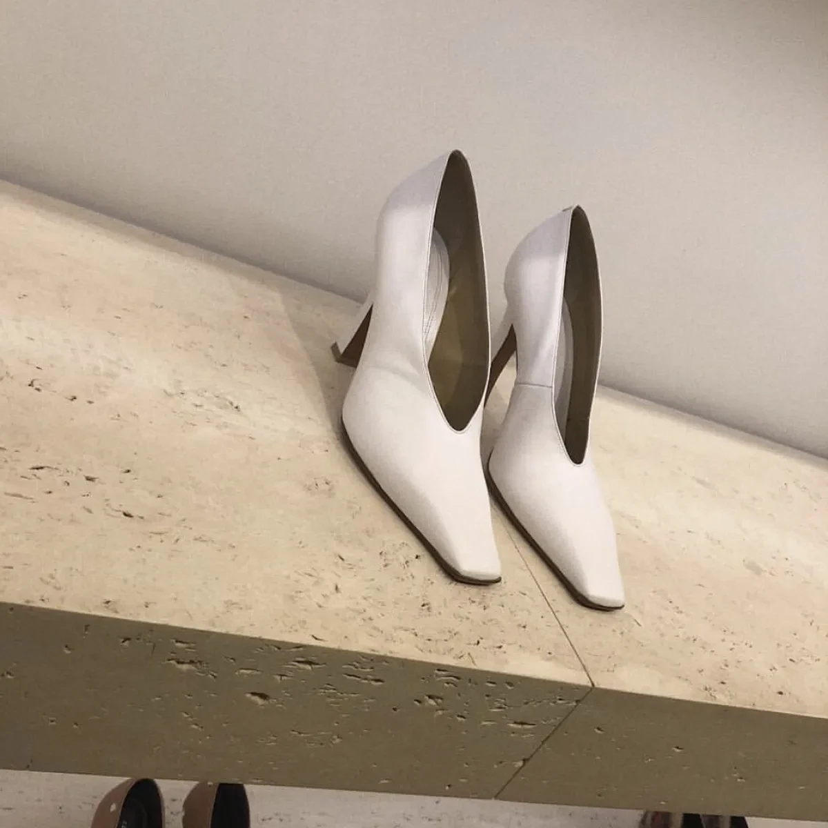 White Closed Toe Heels