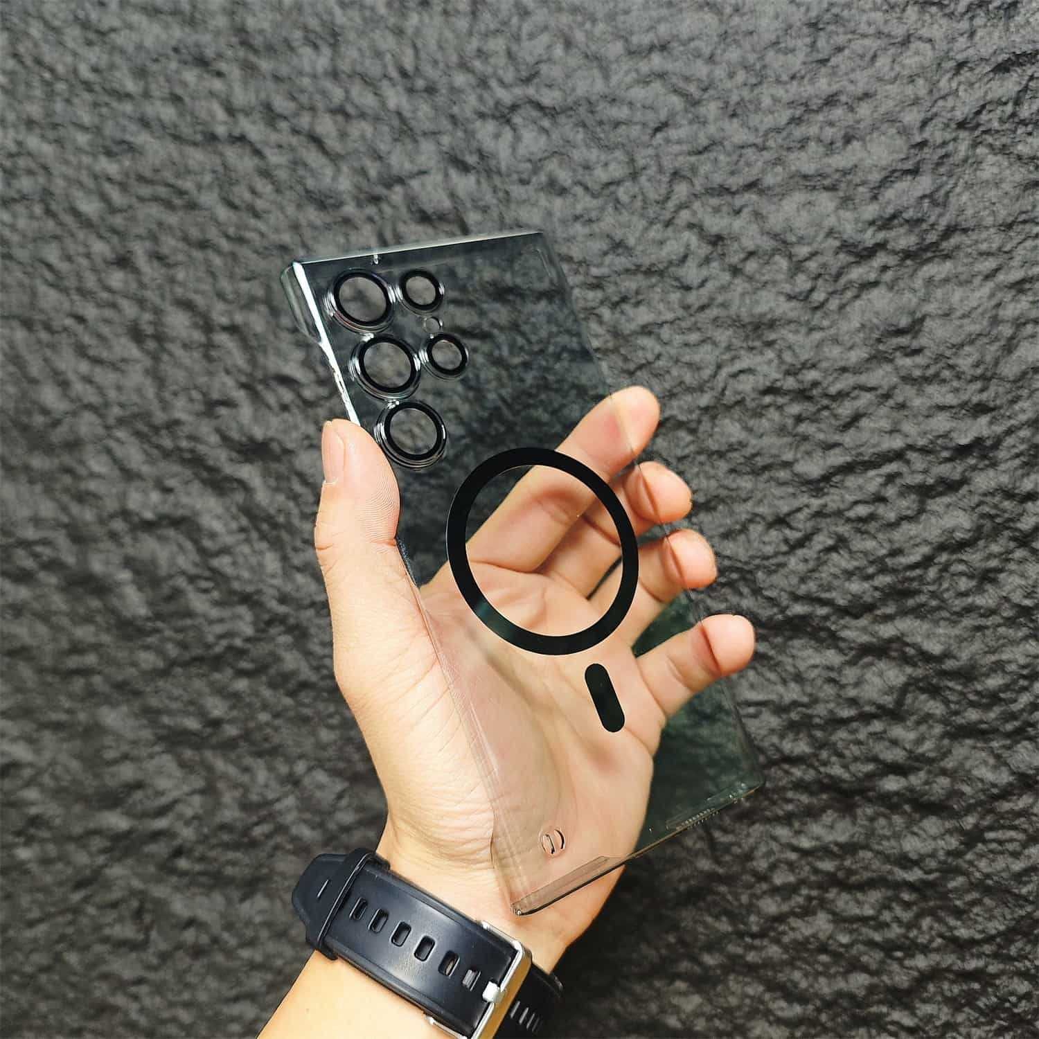 Frameless Magnetic Suction Comes With Lens Protector Frosted Apply Mechanically Phone Case