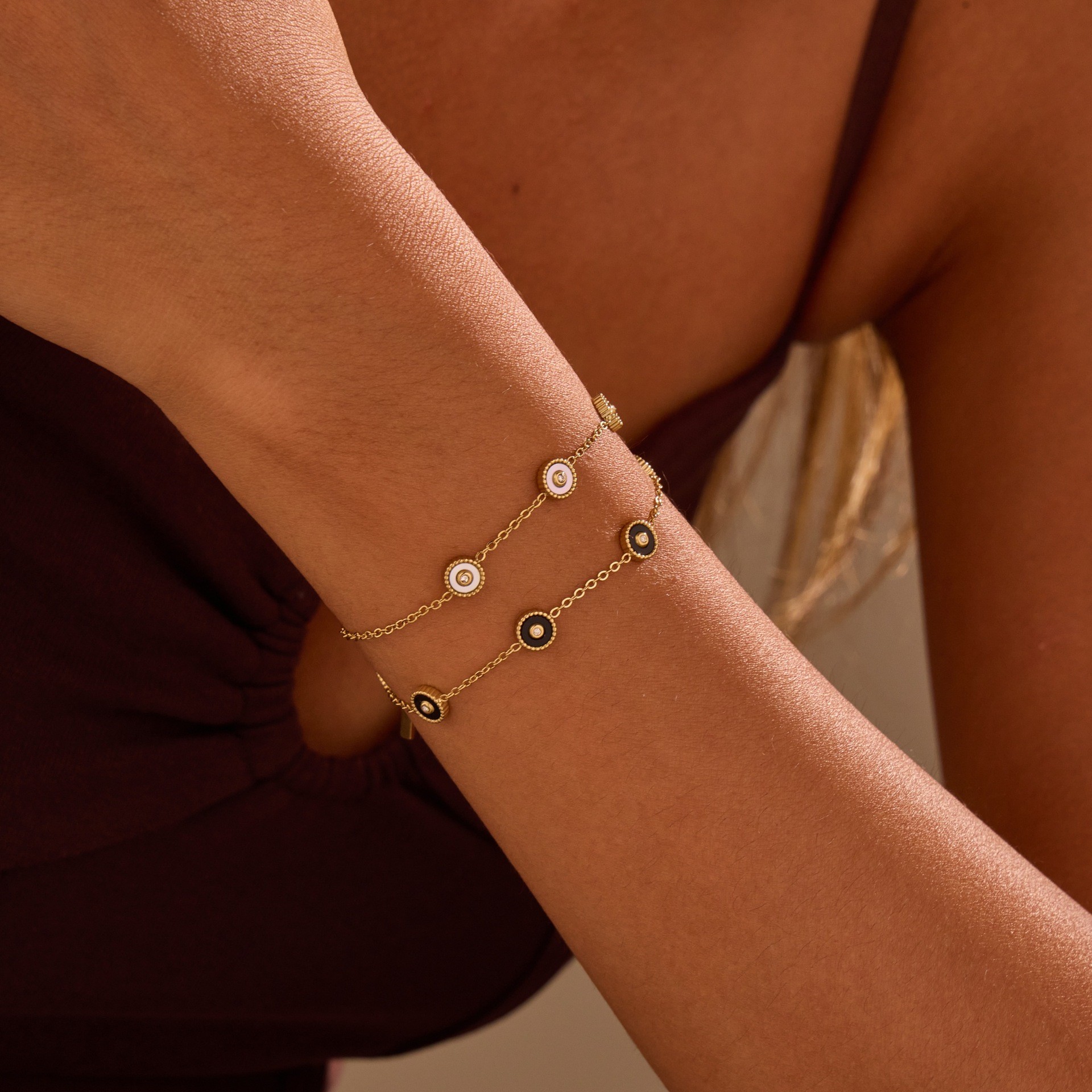 Light Luxury Fritillary Stainless Steel Bracelet 18K Gold Plating Exquisite Design Sense Ornament