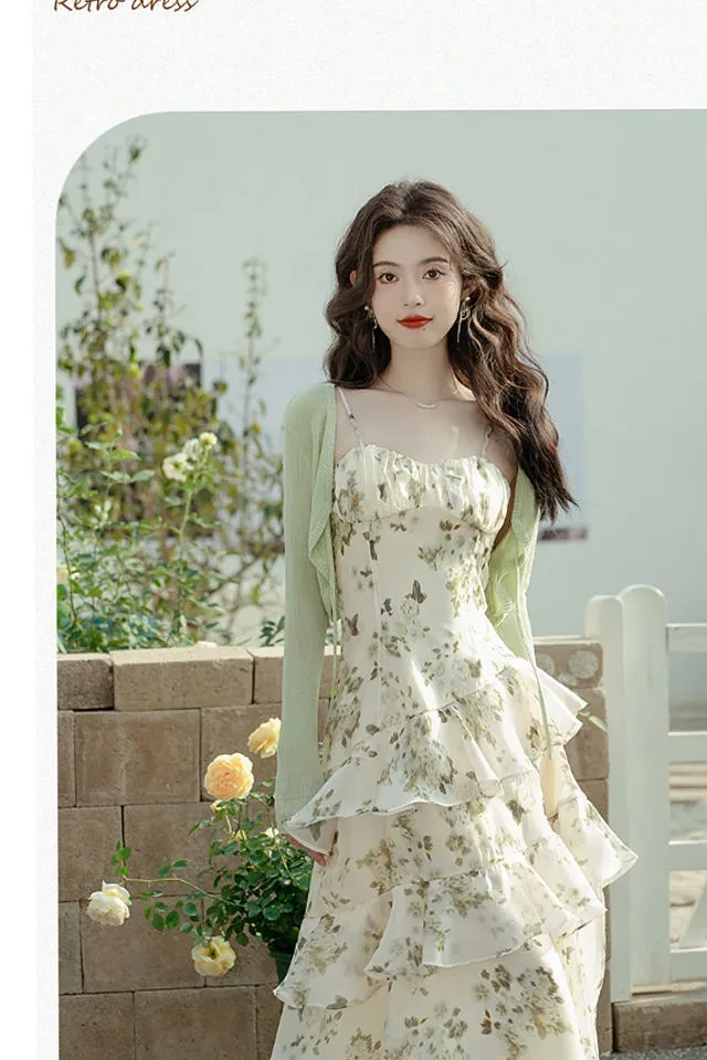 Fashion Green Shivering Sling Dress
